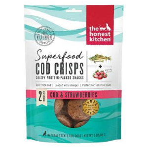 The Honest Kitchen Superfood Cod Crisps Cod & Strawberry Dehydrated Dog Treats, 3-oz - Mutts & Co.