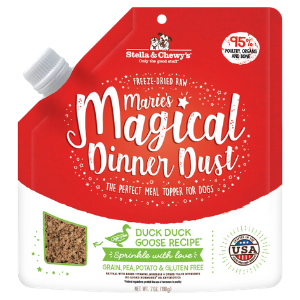 Stella & Chewy's Marie’s Magical Dinner Dust Duck Duck, Goose Recipe Freeze-Dried Raw Dog Food Topper 7 oz - Mutts & Co.