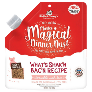 Stella & Chewy's Marie's Magical Dinner Dust What's Shak'n Bac'n Recipe Freeze-Dried Raw Dog Food Topper 7 oz - Mutts & Co.