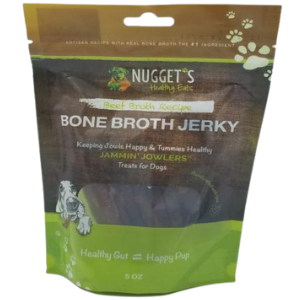 Nugget's Healthy Eats Jammin' Jowlers Bone Broth Beef Jerky Dog Treats, 10 oz - Mutts & Co.