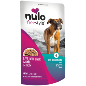 Nulo Freestyle Grain-Free Beef, Beef Liver & Kale in Broth Dog Food Topper, 2.8 oz - Mutts & Co.