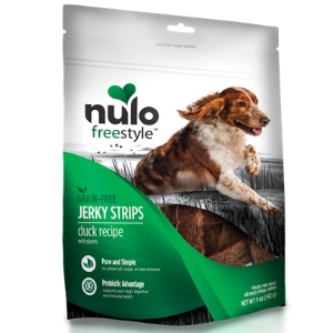 Nulo Freestyle Jerky Strips Duck with Plums Dog Treat 5 oz. - Mutts & Co.