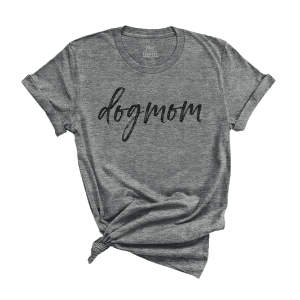 The Pet Foundry Dog Mom Script T-Shirt Deep Heather - Mutts & Co.