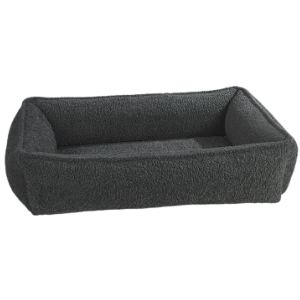 Bowsers Urban Lounger Dog Bed Grey Sheepskin - Mutts & Co.