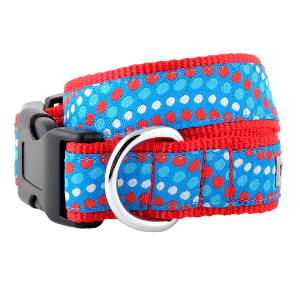 The Worthy Dog Tidal Wave Red/White/Blue Dog Collar - Mutts & Co.