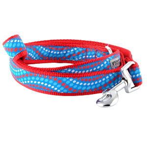 The Worthy Dog Tidal Wave Red/White/Blue Dog Lead - Mutts & Co.