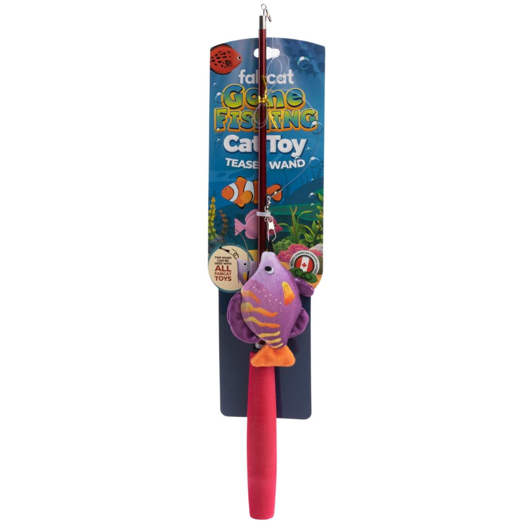 Fab Cat Gone Fishing Teaser Wand Cat Toy - Mutts & Co.