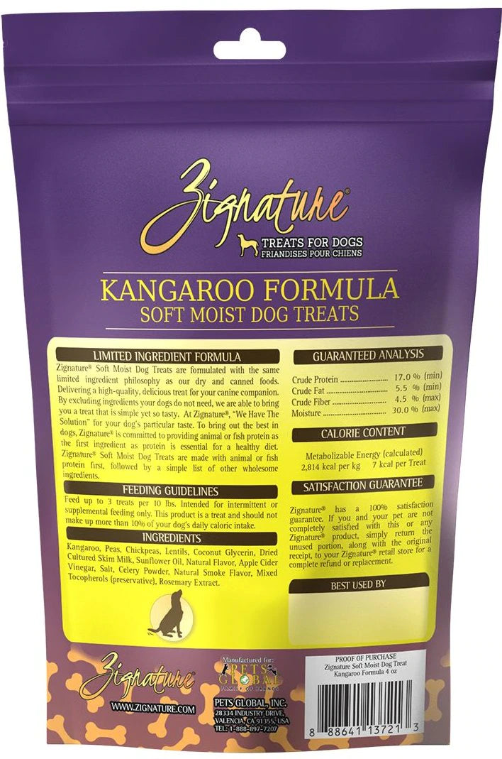 Zignature Kangaroo Formula Soft & Chewy Dog Treats 4 oz - Mutts & Co.