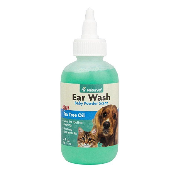 NaturVet Ear Wash with Tea Tree Oil for Dogs & Cats, 4-oz - Mutts & Co.
