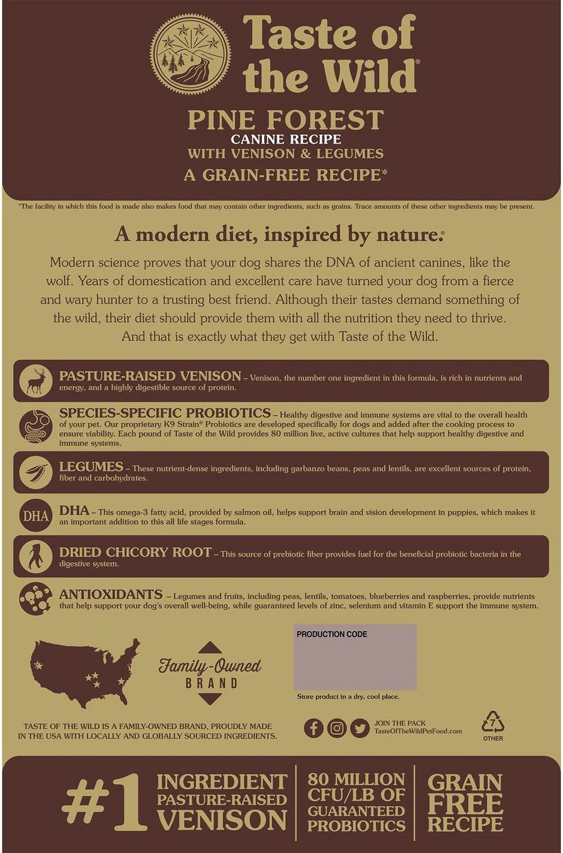 Taste Of The Wild Pine Forest Grain-Free Dog Food - Mutts & Co.