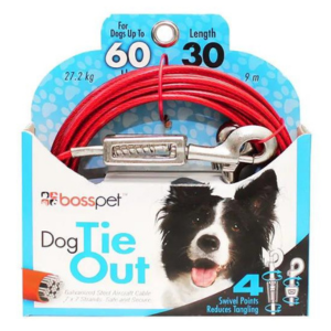 Boss Pet Large Dog Tie-Out With Spring - Mutts & Co.