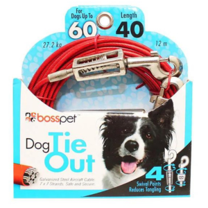 Boss Pet Large Dog Tie Out With Spring