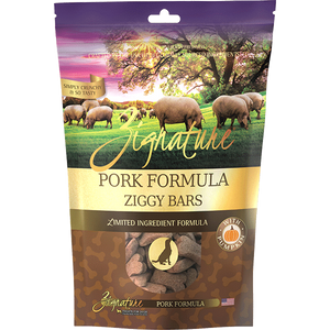 Zignature Ziggy Bars Pork Formula Crunchy Dog Treats 12oz - Mutts & Co.