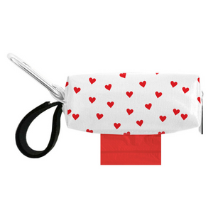 Doggie Walk Bags Duffel Bag for Dogs White with Red Hearts