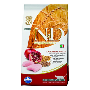 Farmina N&D Ancestral Grain Chicken & Pomegranate Formula Dry Cat Food, 3.3-lb bag - Mutts & Co.