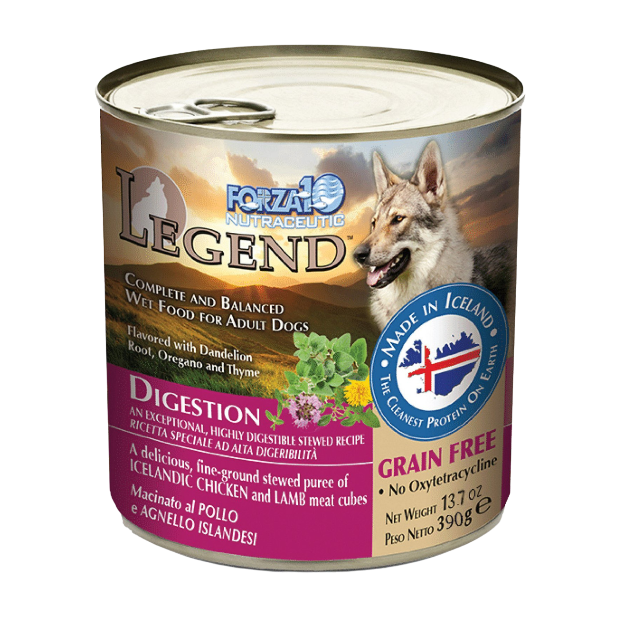 Forza10 Nutraceutic Legend Digestion Icelandic Chicken & Lamb Recipe Grain-Free Canned Dog Food 13.7-oz can