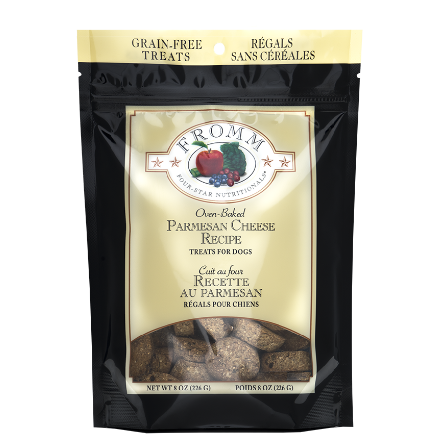 Fromm Four-Star Nutritionals Grain-Free Parmesan Cheese Recipe Dog Treats, 8-oz bag - Mutts & Co.