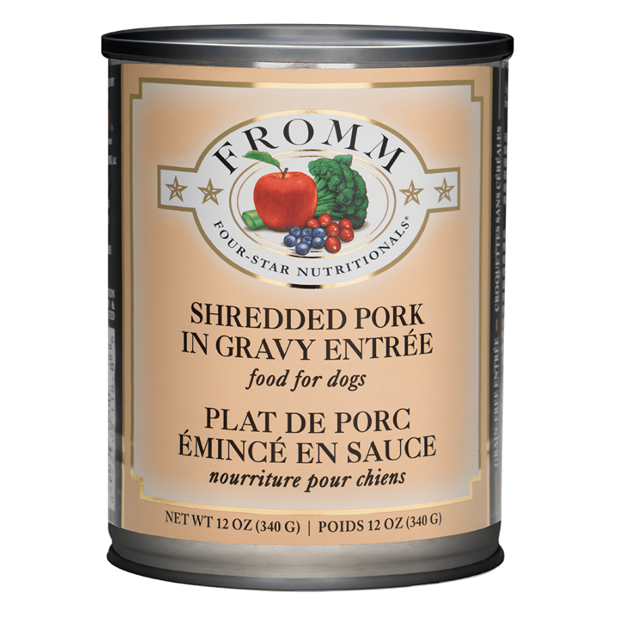 Fromm Four-Star Shredded Pork Entree Canned Dog Food 12oz - Mutts & Co.
