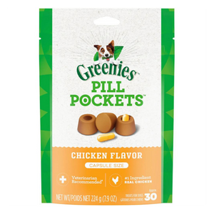 Greenies Pill Pockets Canine Chicken Flavor Dog Treats, 30 Capsules
