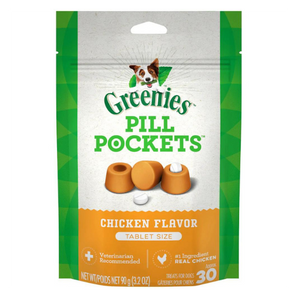 Greenies Pill Pockets Canine Chicken Flavor Dog Treats, 30 Tablets