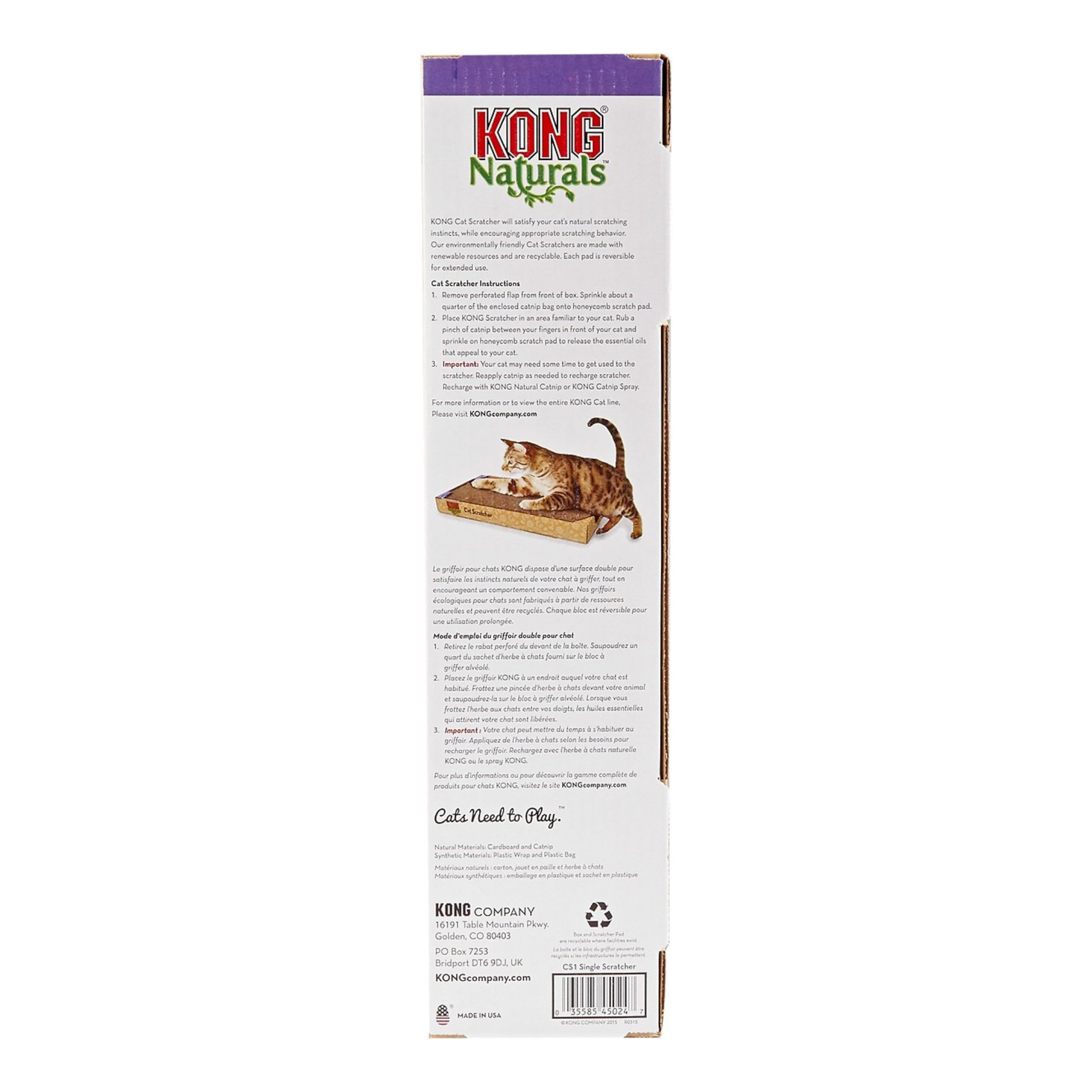 KONG Naturals Cat Scratcher, Single - Mutts & Co.