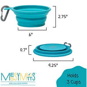 Messy Mutts Collapsible Bowl Blue