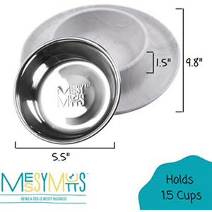 Messy Mutts Silicone Single Feeder Dog Bowl Marble - Mutts & Co.