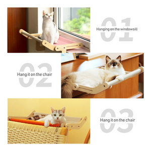 Mewoofun Cat Window Perch Assembly Hanging Bed Pink