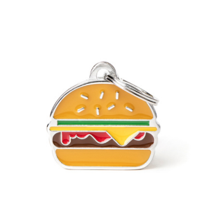 MyFamily Food Collection Burger Pet ID Tag