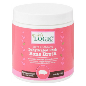 Nature's Logic Dehydrated Pork Bone Broth Dog & Cat Food Topper, 6-oz tub - Mutts & Co.