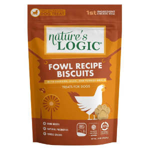 Nature's Logic Fowl Recipe Biscuits With Chicken, Duck & Turkey Meals Dog Treats, 14 oz