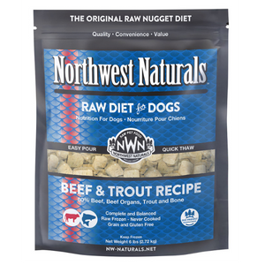 Northwest Naturals Raw Frozen Beef & Trout Nuggets Dog Food - Mutts & Co.