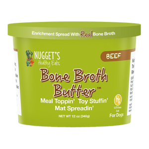 Nugget's Healthy Eats Frozen Bone Broth Butter Beef For Dogs 12oz