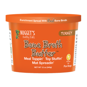 Nugget's Healthy Eats Frozen Bone Broth Butter Turkey For Dogs 12oz - Mutts & Co.