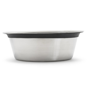 Pets Stop Food-Safe Stainless Steel Dog Bowl with Rubber Rim - Mutts & Co.