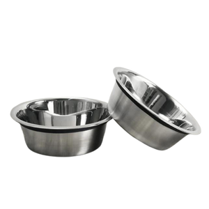Pets Stop Food-Safe Stainless Steel Dog Bowl with Rubber Rim - Mutts & Co.