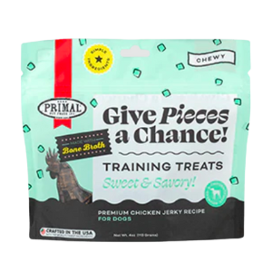 Primal Give Pieces A Chance Jerky Chicken w/ Bone Broth Dog Treats 4 oz - Mutts & Co.
