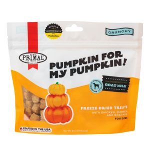 Primal Pumpkin For My Pumpkin Freeze-Dried Chicken, Pumpkin & Goat Milk Dog Treats 2 oz