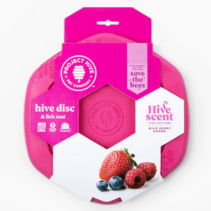 Project Hive Pet Company Disc & Lick Mat Dog Toy Wild Berry Scent