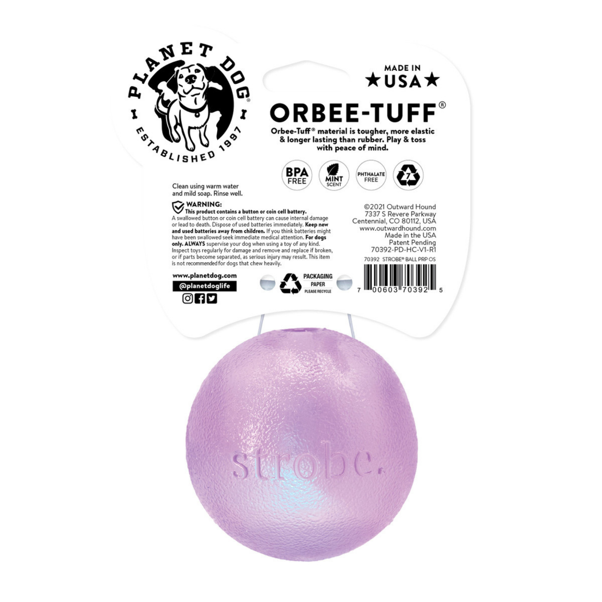 Planet Dog Orbee-Tuff Planet Ball Royal Blue Large - Pet in the City