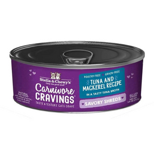 Stella & Chewy's Carnivore Cravings Savory Shreds Tuna & Mackerel Recipe Cat Food - Mutts & Co.