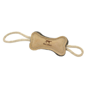 Tall Tails 16" Natural Leather & Wool Bone Tug - Mutts & Co.