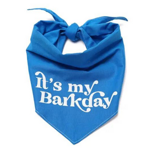 The Paws It's My BarkDay Dog Bandana Blue - Mutts & Co.