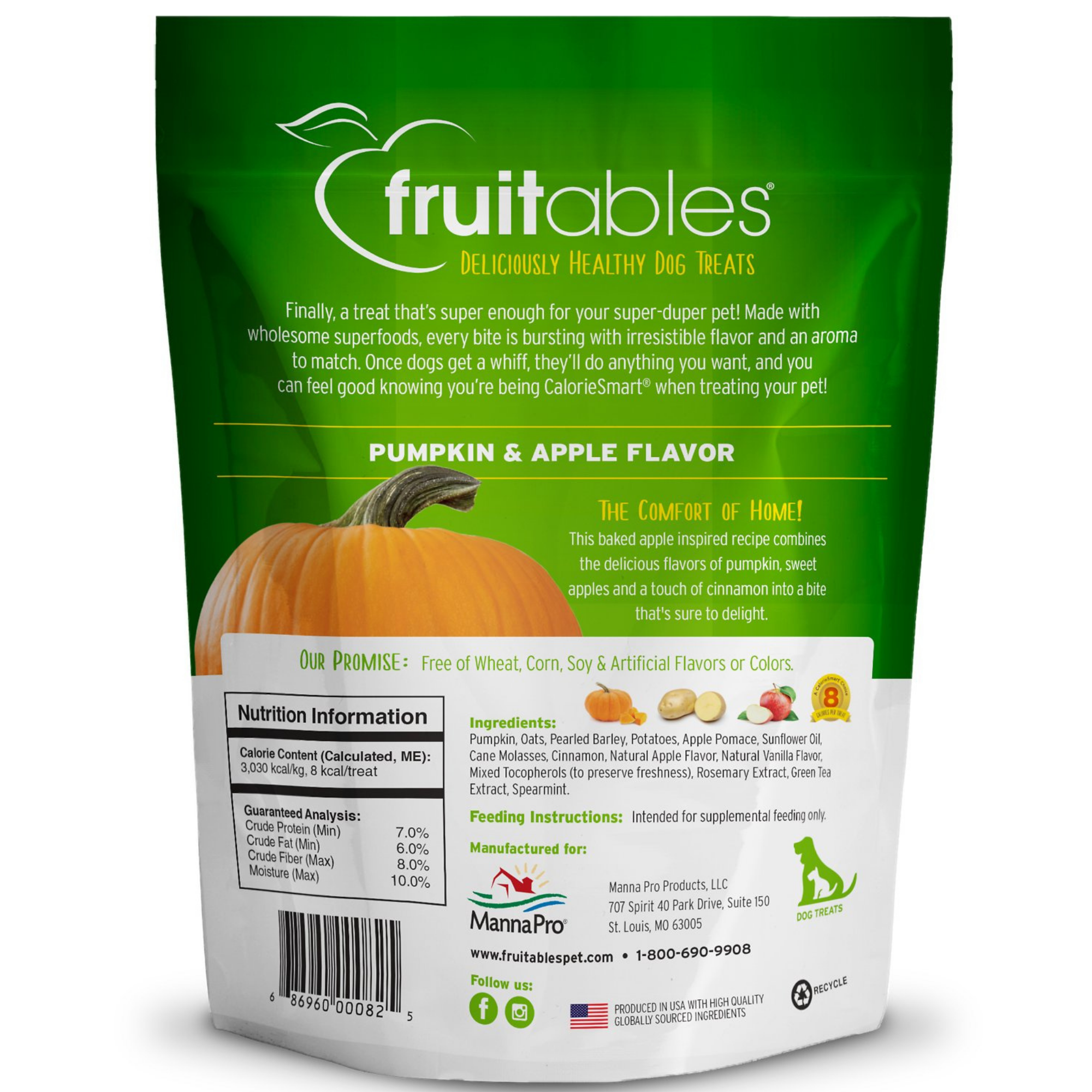 Fruitables Pumpkin Apple Flavor Crunchy Dog Treats 7oz