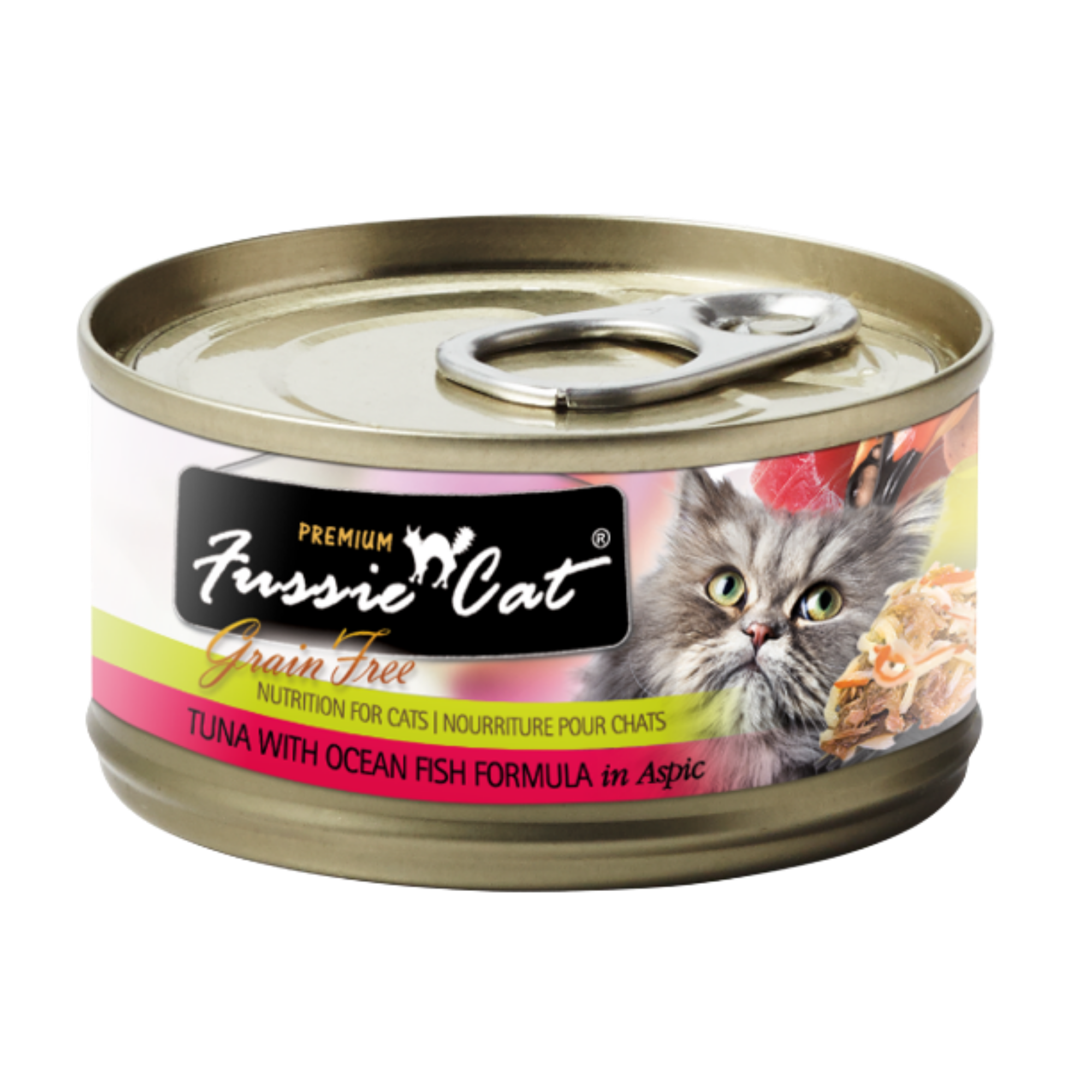 Fussie Cat Premium Tuna with Ocean Fish Formula in Aspic Canned Cat Food, 2.82-oz - Mutts & Co.