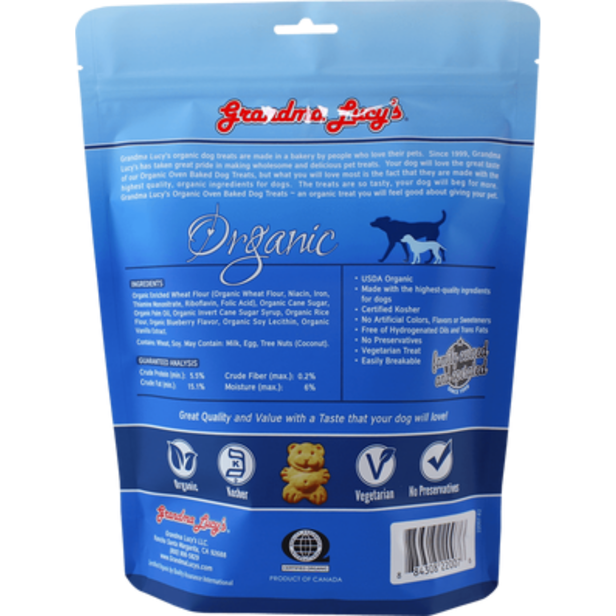 Grandma Lucy s Organic Blueberry Oven Baked Dog Treats 14 oz bag