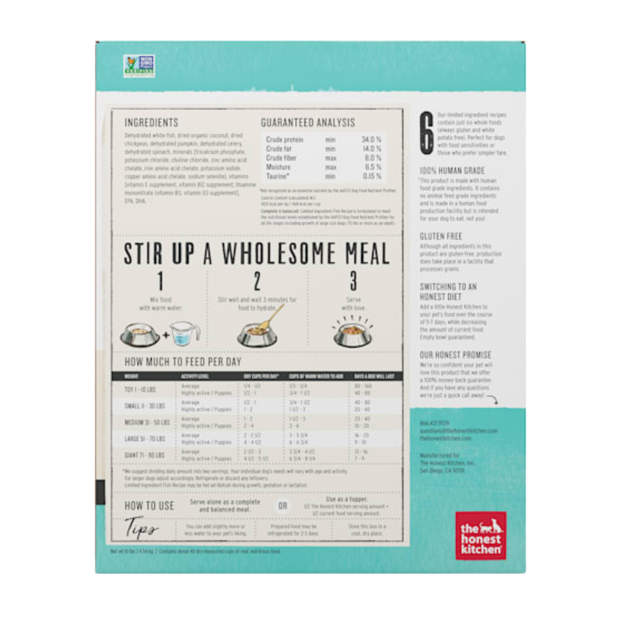 The Honest Kitchen Grain Free Limited Ingredient Fish Recipe Dehydrate