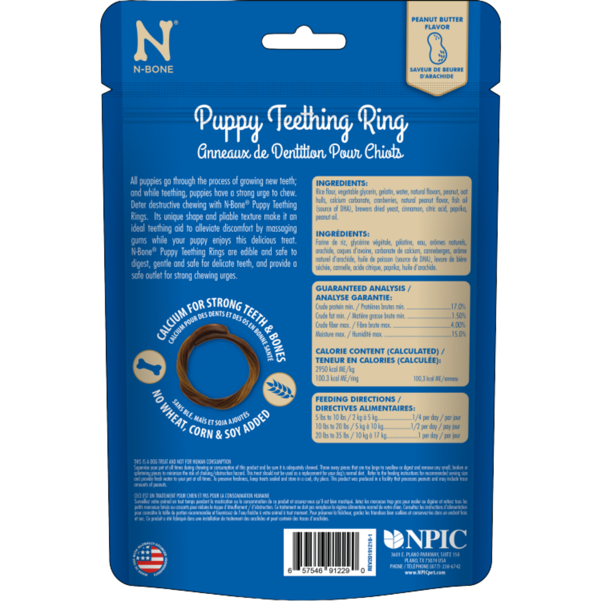 N-Bone Puppy Teething Ring in Peanut Butter 6pk - Mutts & Co.