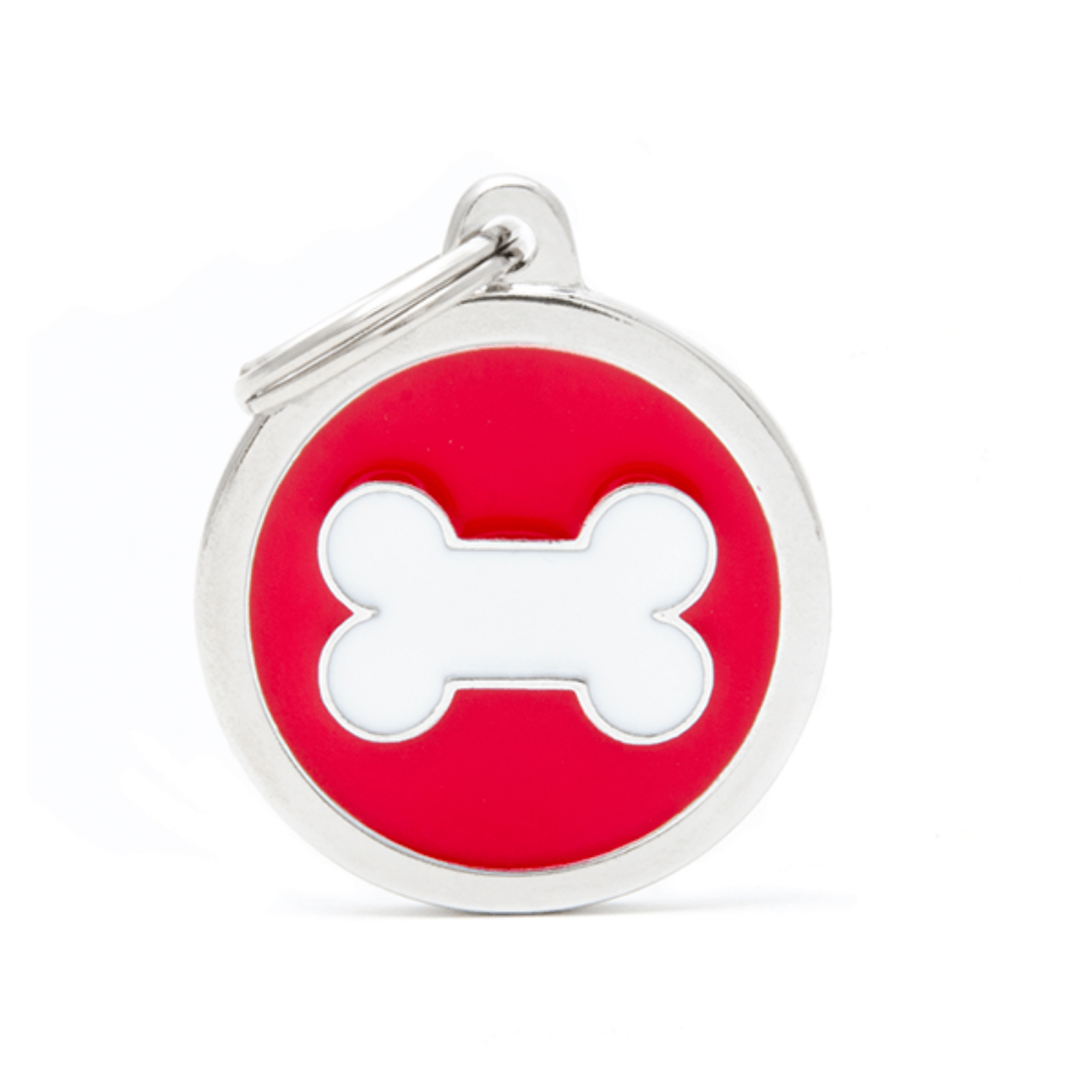 MyFamily Circle Bone Tag Red - Mutts & Co.