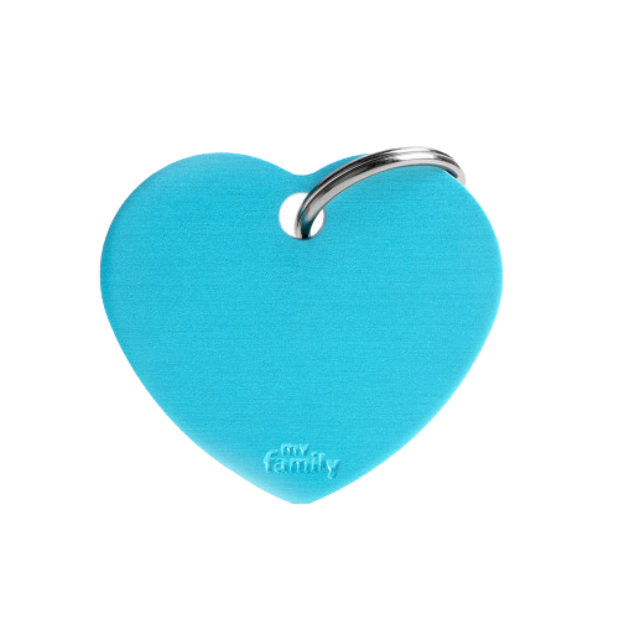 MyFamily Heart Tag Aluminum Light Blue - Mutts & Co.